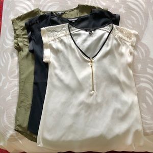 Lot of 3 XS Express Zip Front Gramercy Tees 🎉